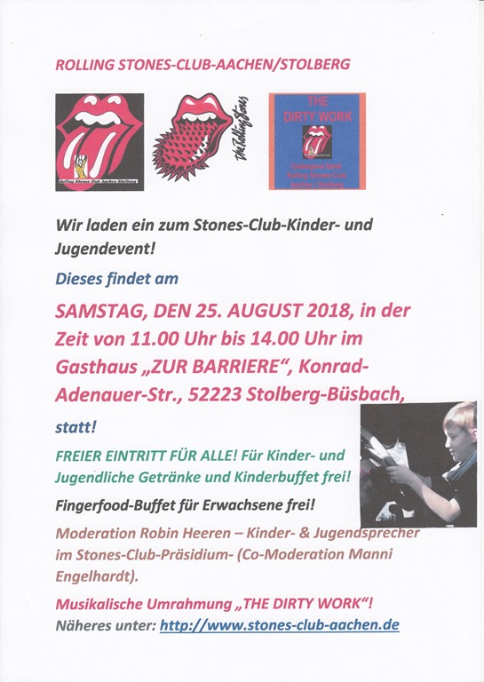 Bildergebnis für fotos von plakaten des stones clubs aachen-stolberg
