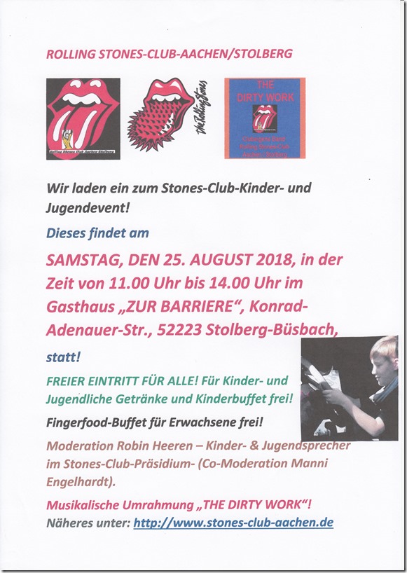 Bildergebnis für fotos von plakaten des stones clubs aachen stolberg